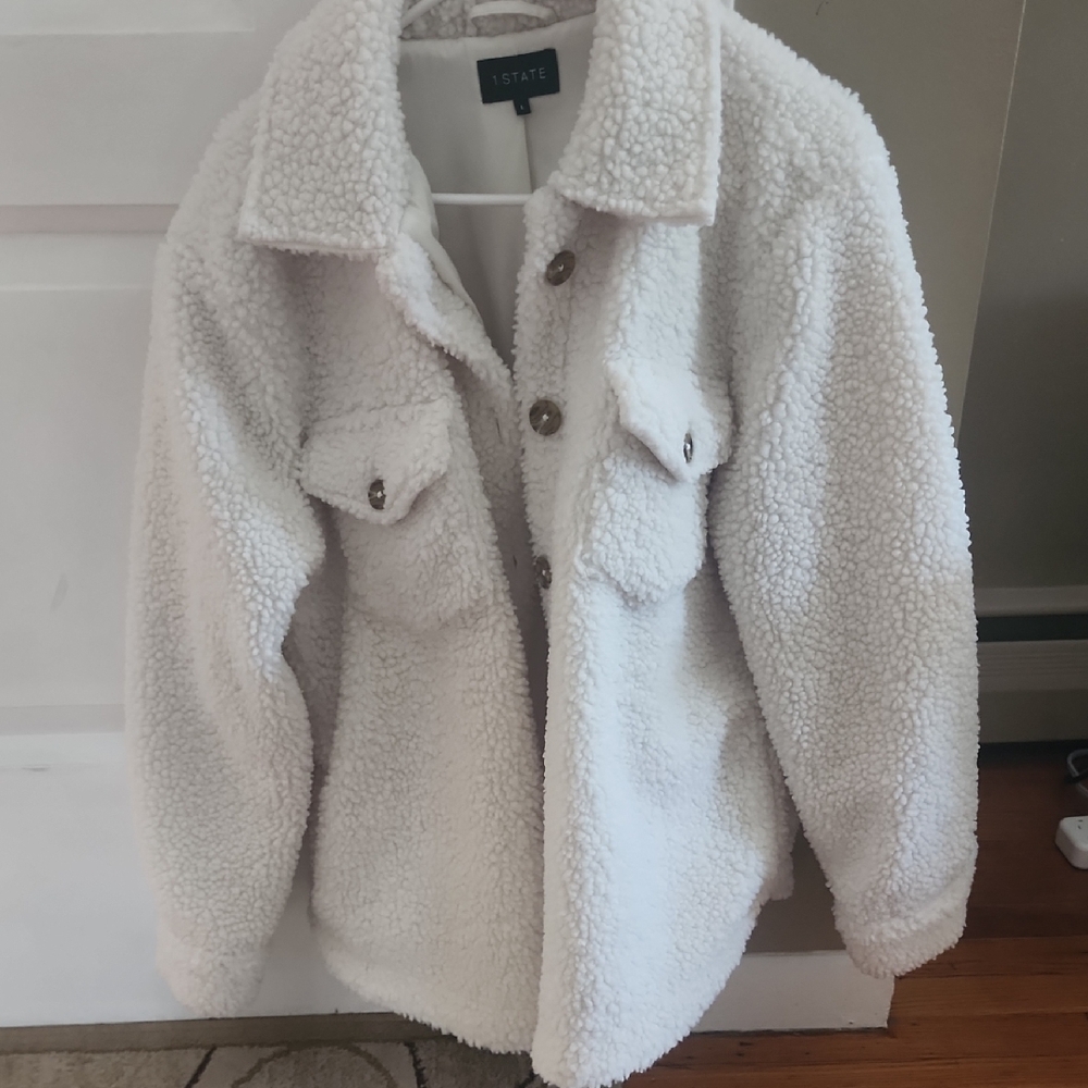 STATE Ivory Sherpa Outerwear